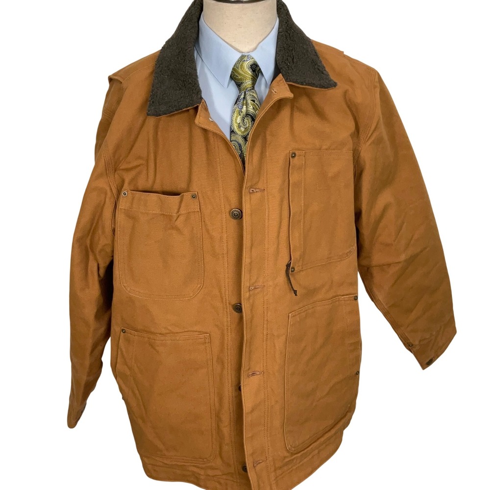 Carhartt J97 Coat Men 2XLarge Brown‎ Full Swing Chore Sherpa Collar Work Jacket